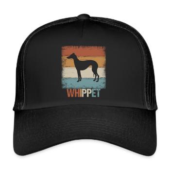 Whippet lévriers chien cadeau famille - Casquette trucker  - noir/noir - Devant