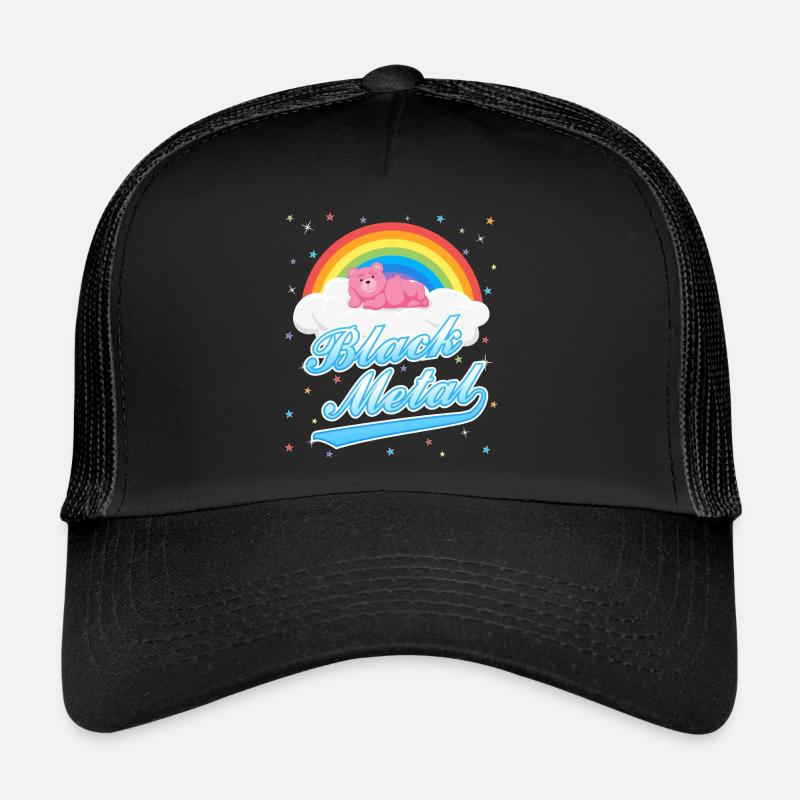 Black metal teddy Trucker Cap
