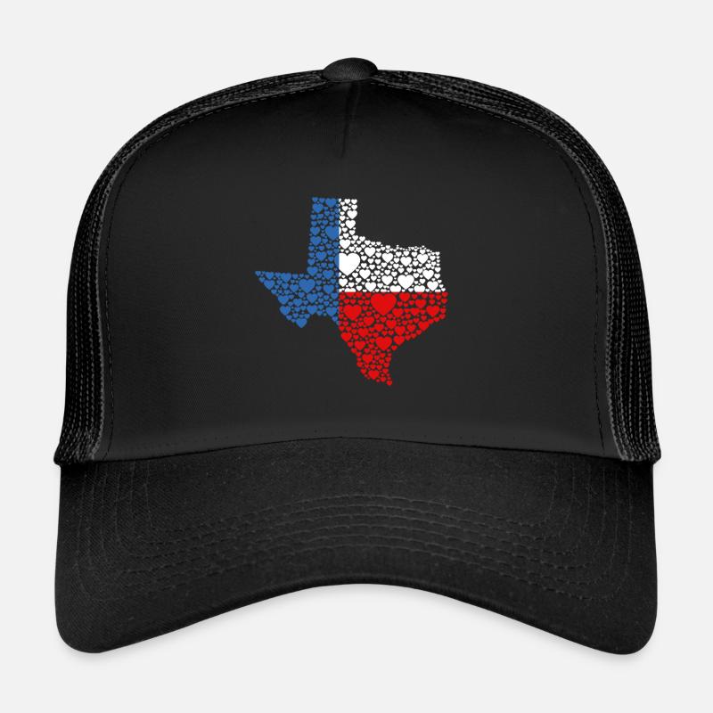 Texas Heart - Trucker Cap - Schwarz/Schwarz
