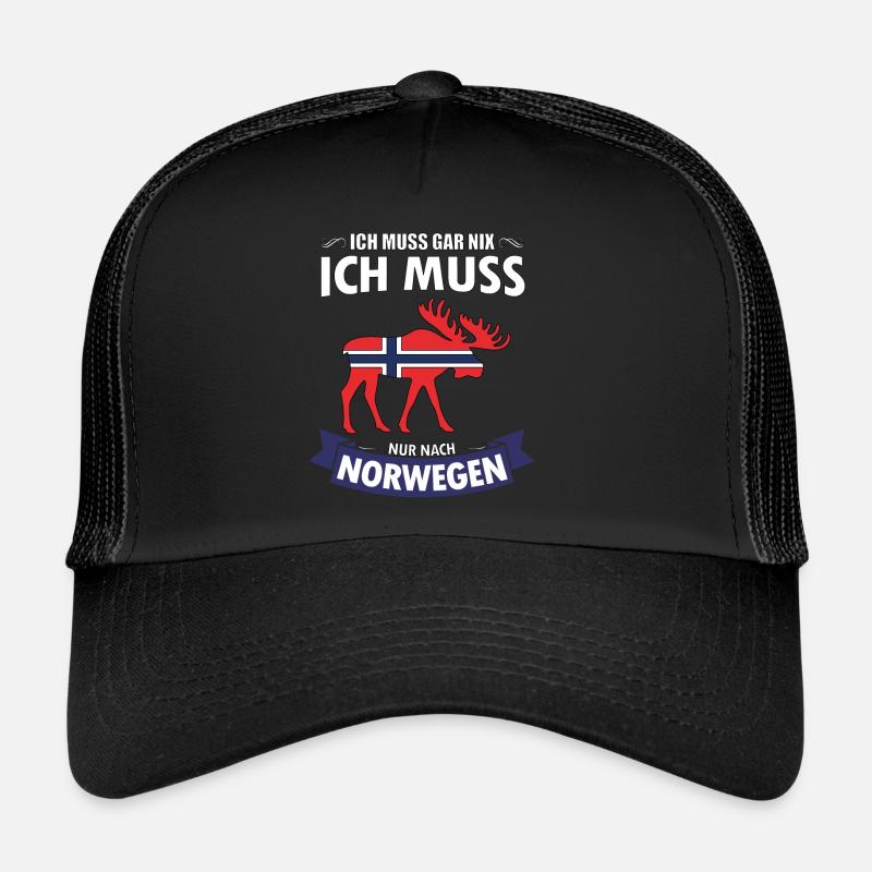 Ich muss gar nix - Norwegen - Trucker Cap - Schwarz/Schwarz