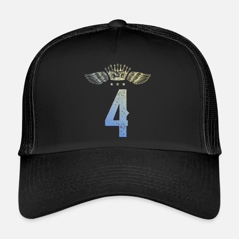 4 Zahl Krone Trucker Cap