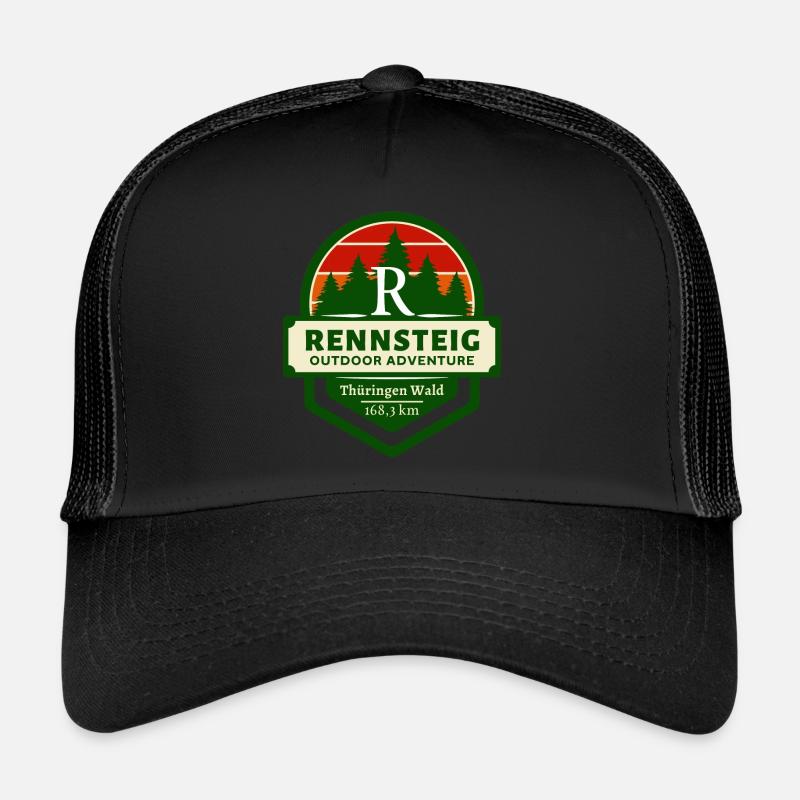 Rennsteig-Höhenweg des Thüringer Waldes - Trucker Cap - Schwarz/Schwarz