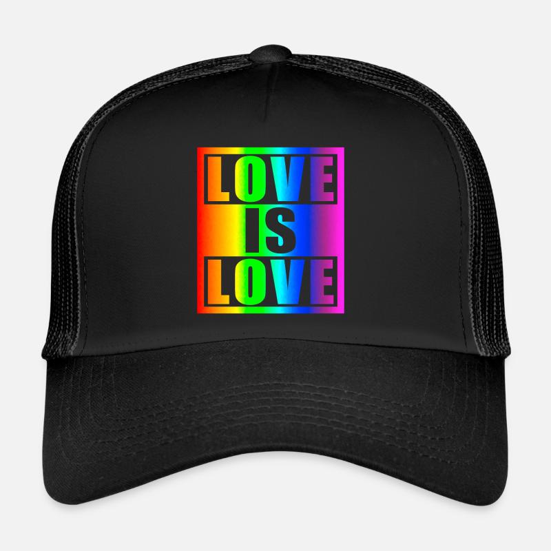 Love is love - Trucker Cap - Schwarz/Schwarz