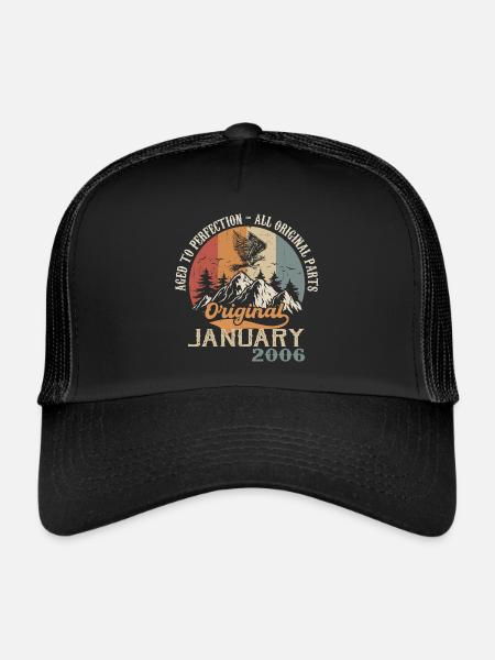 18 ans de génialité depuis janvier 2006 - Casquette trucker  - noir/noir - Devant