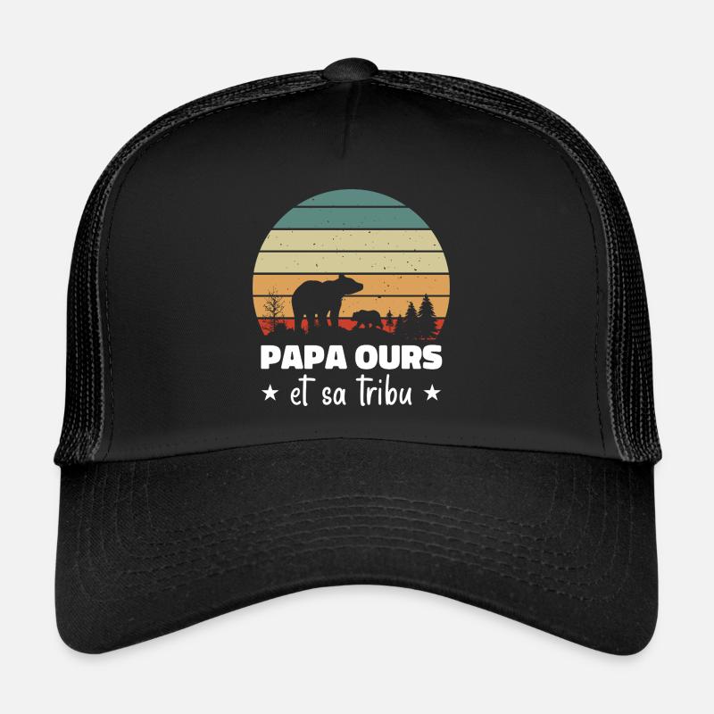 Papa Bear and His Tribe, Humor Gift Trucker Cap