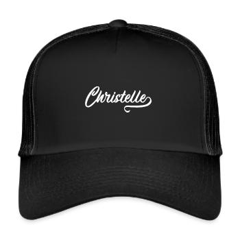 Christelle - Prénom - Casquette trucker  - noir/noir - Devant
