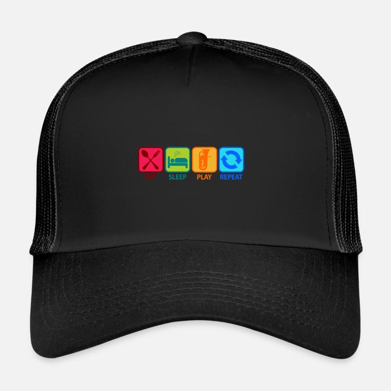 Euphonium Sprüche Lustige Witzig Humor Spruch - Trucker Cap - Schwarz/Schwarz