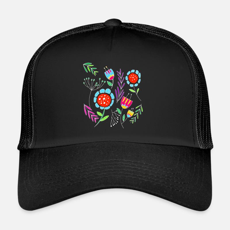 Skandinavisches Blumenmuster Flower Power Geschenk Trucker Cap