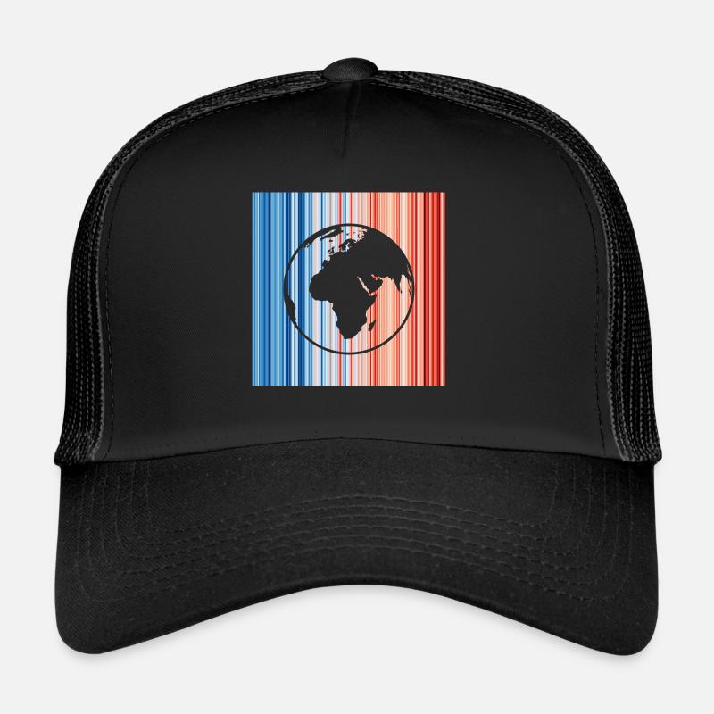 Klimawandel, Warming Stripes, Erde - Trucker Cap - Schwarz/Schwarz