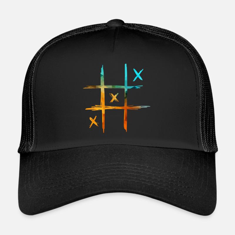 néon Tic Tac Toe coloré Casquette trucker 