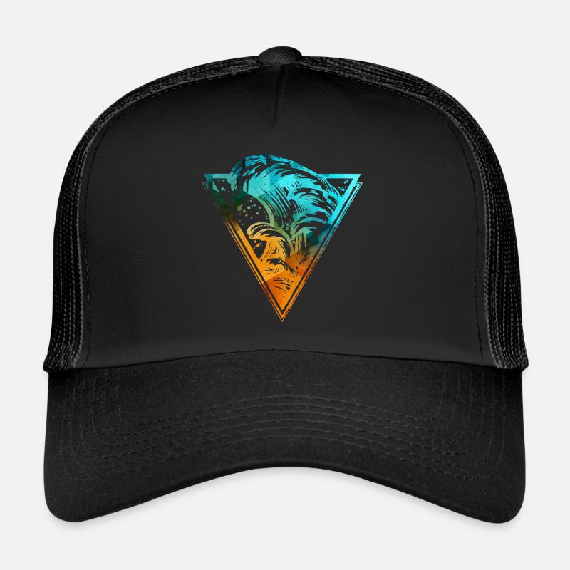 farbige brechende Surfwelle - Trucker Cap - Schwarz/Schwarz