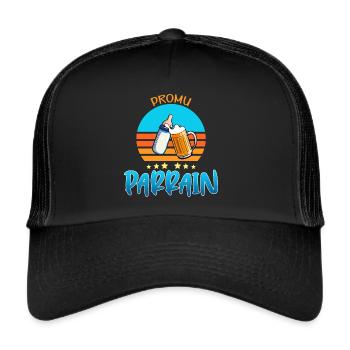 Promu parrain, bébé et parrain pote pour la vie - Casquette trucker  - noir/noir - Devant
