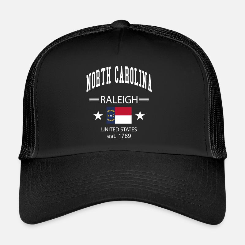 North Carolina - Trucker Cap - Schwarz/Schwarz