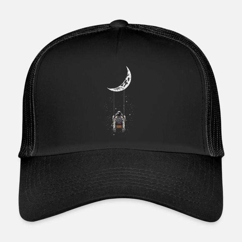 Balançoire lunaire, Voyage dans l’espace, Cadeaux de voyage dans l’espace - Casquette trucker - noir/noir