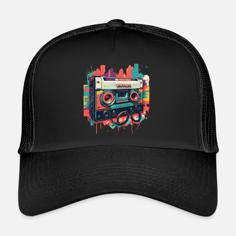 Retro Mixtape - Trucker Cap - Schwarz/Schwarz