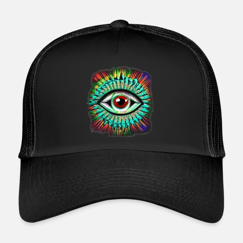 Oeil Psychédélique - Casquette trucker  - noir/noir