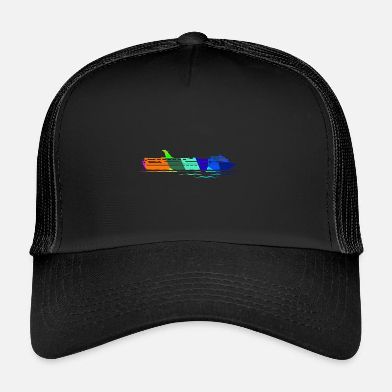 Kreuzfahrtschiff Regenbogen Polygon Schiffe - Trucker Cap - Schwarz/Schwarz