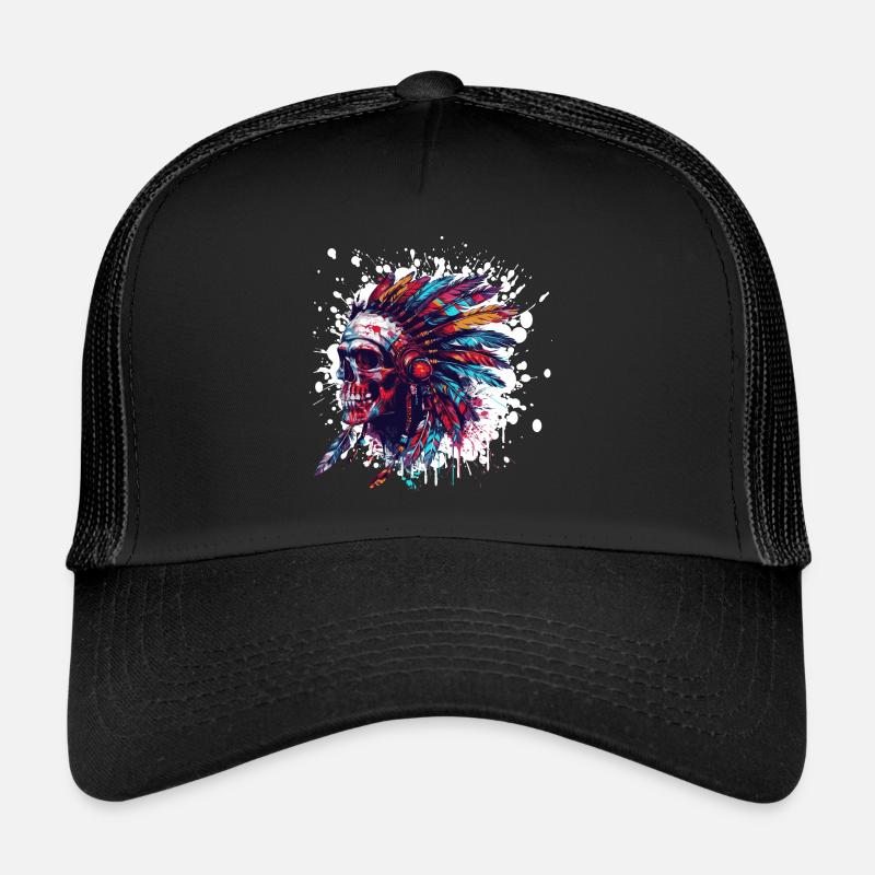 Crâne de chef indien Casquette trucker 