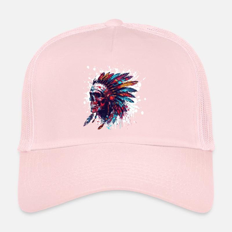 Crâne de chef indien Casquette trucker 