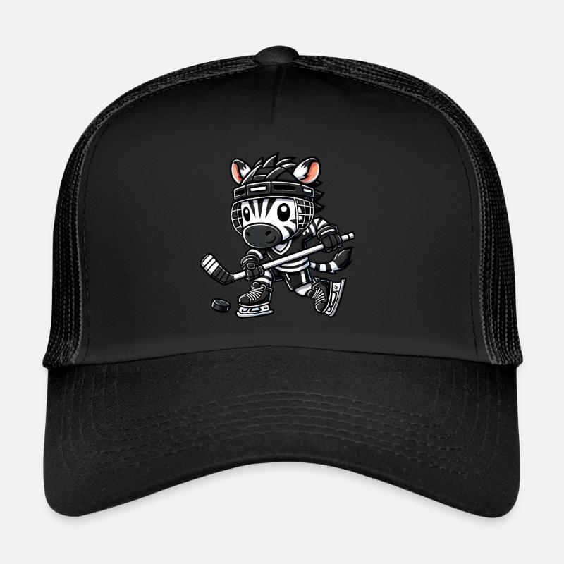 Chibi-Zebra Hockeyspieler Eishockey Trucker Cap