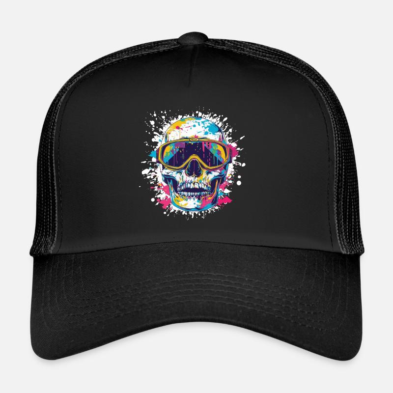 Skull Ski Ski Goggles Trucker Cap