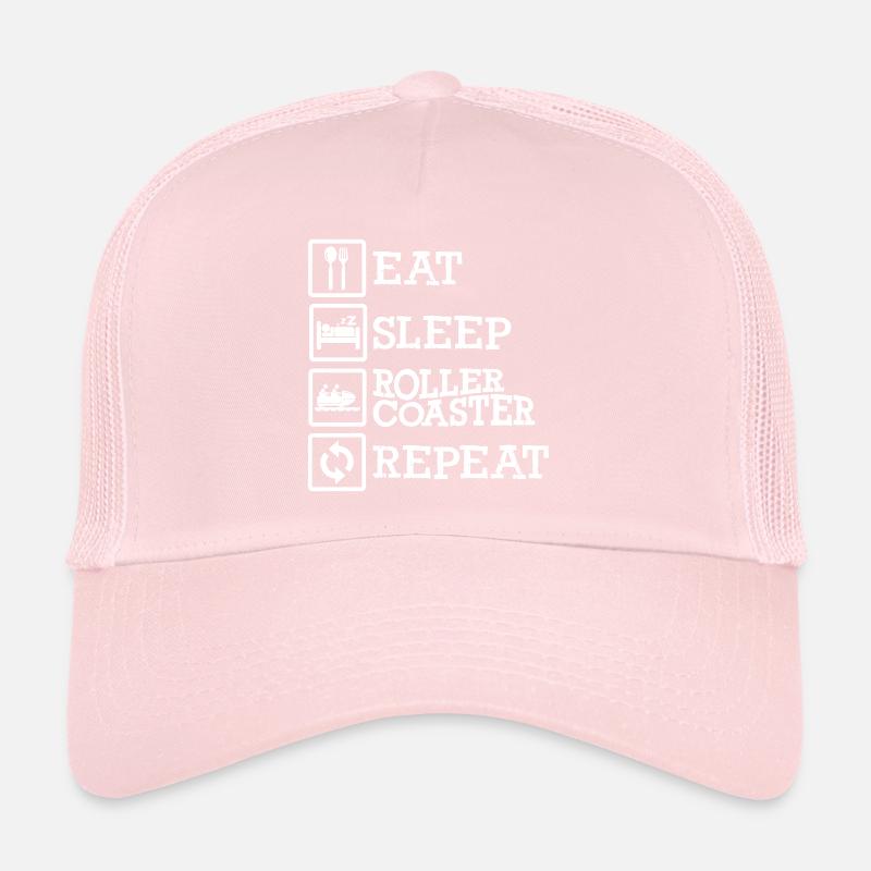 Eat Sleep Roller Coaster Repeat Trucker Cap