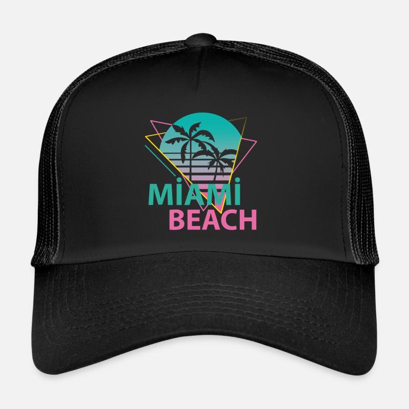Miami Beach - Casquette trucker  - noir/noir