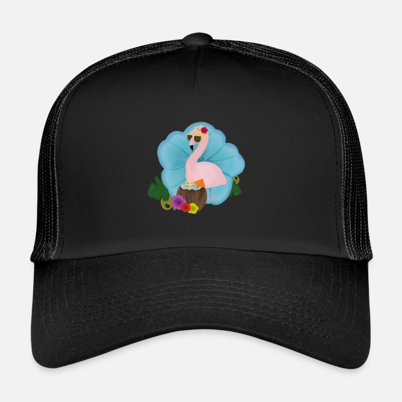 Flamingo - Trucker Cap - Schwarz/Schwarz