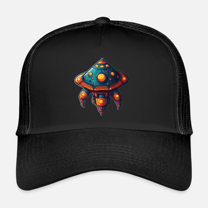 Imaginative Spaceship Flying Saucer Trucker Cap