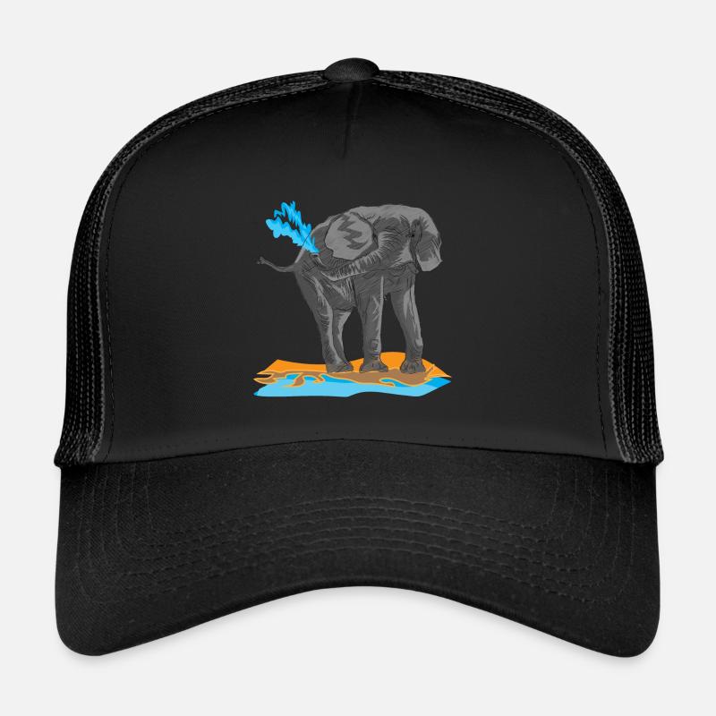Éléphant proboscis pachyderm afrique ivoire kenya Casquette trucker 
