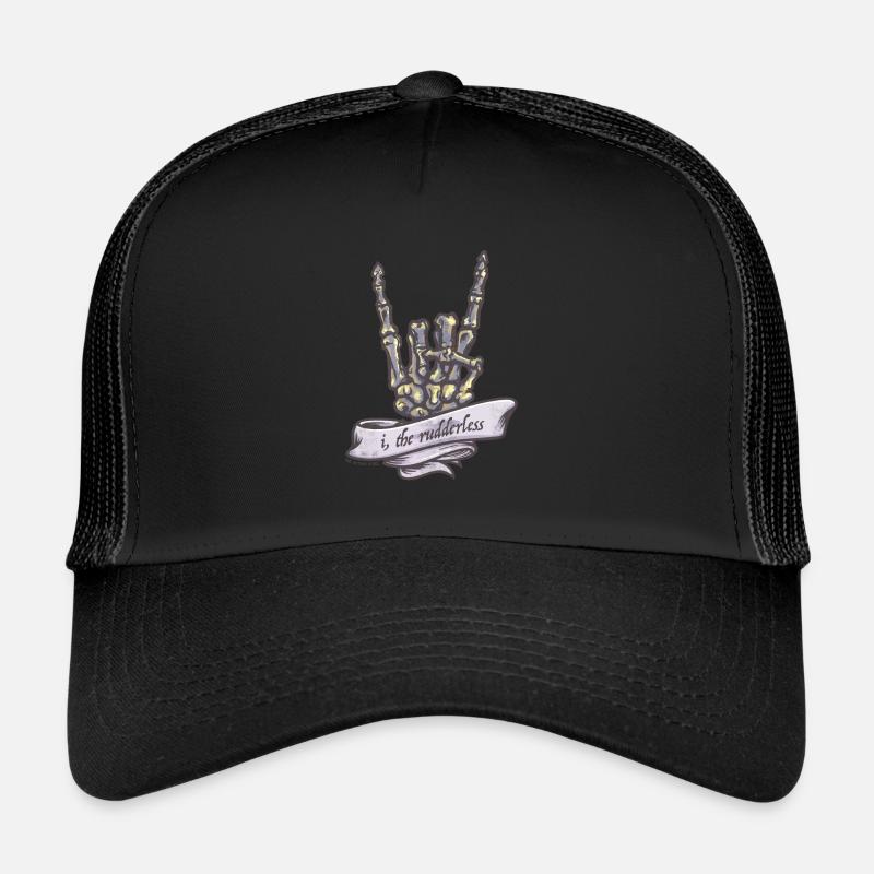 Ich, Die Rudderless Skeleton Horned-Hand - Trucker Cap - Schwarz/Schwarz