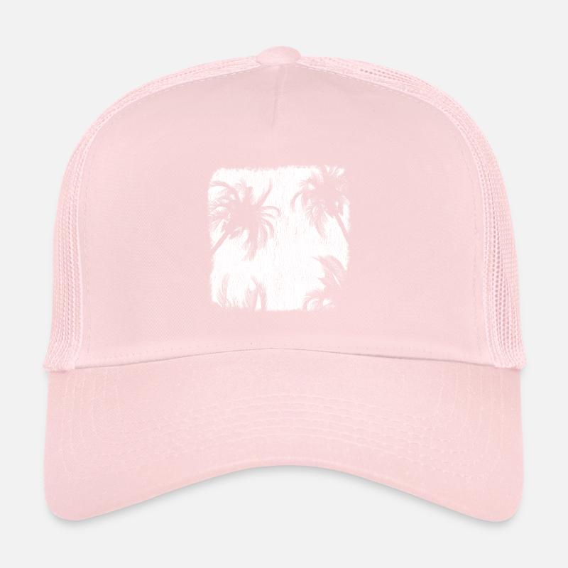 Palmier Palmiers Sunset Beach Retro Casquette trucker 