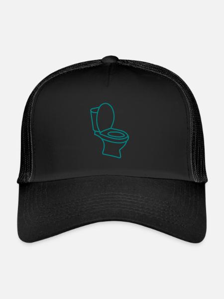 Toilettes toilettes - Casquette trucker  - noir/noir - Devant