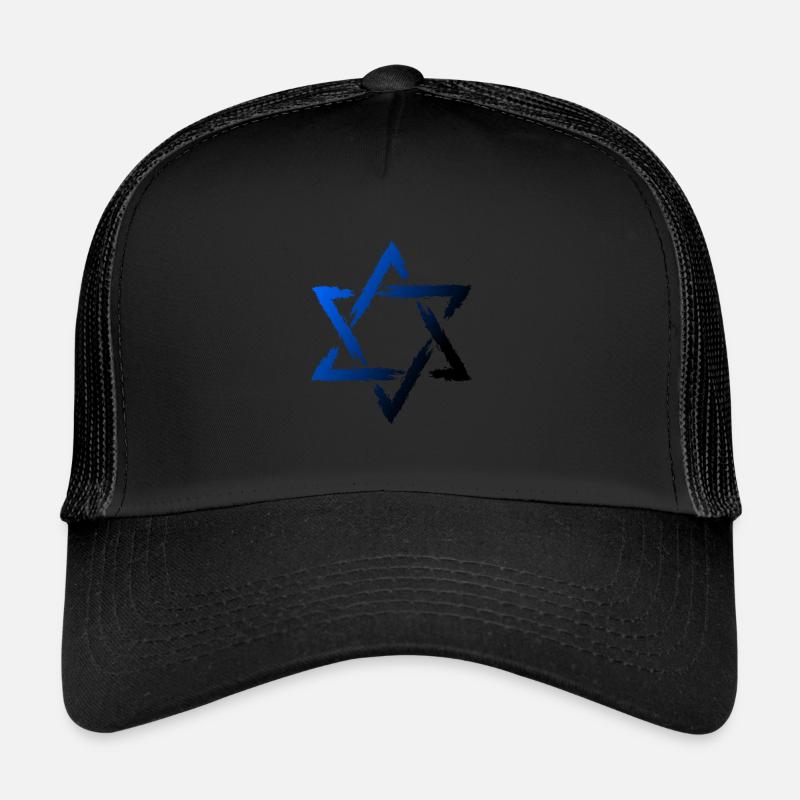 Davidstern Symbol - Trucker Cap - Schwarz/Schwarz