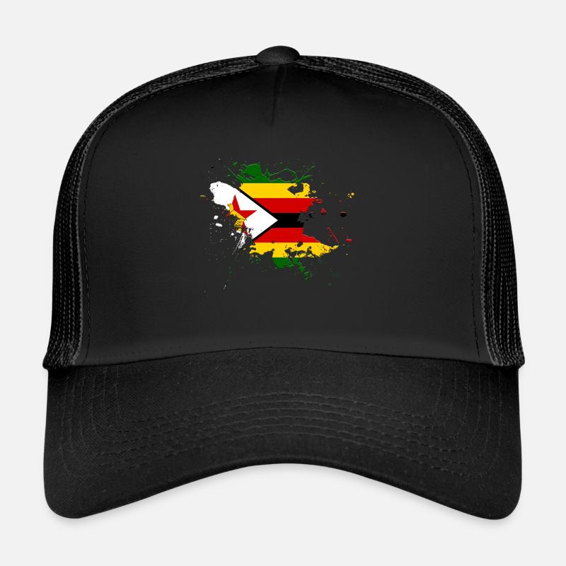 Drapeau du Zimbabwe comme une touche de couleur Casquette trucker 