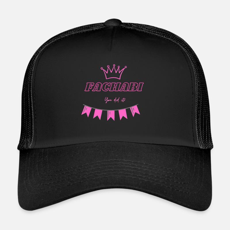 Fachabi geschafft, ideales Geschenk - Trucker Cap - Schwarz/Schwarz