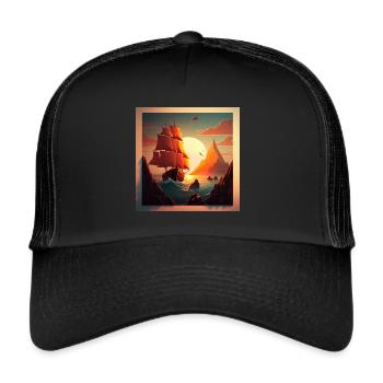 Land in sight - Trucker Cap - black/black - Front