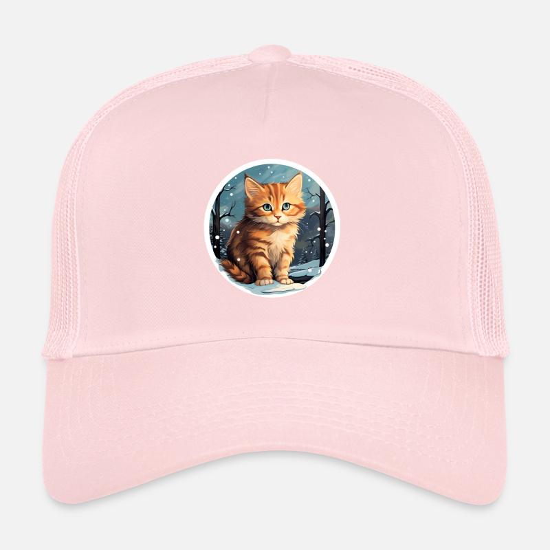 Cat in the snow Trucker Cap