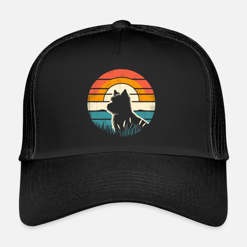 Cairn Terrier Vintage Sunset - Trucker Cap - Schwarz/Schwarz
