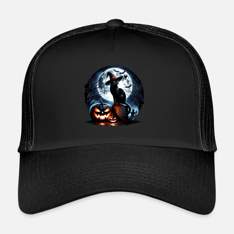 Joyeux Halloween, chat effrayé Casquette trucker 