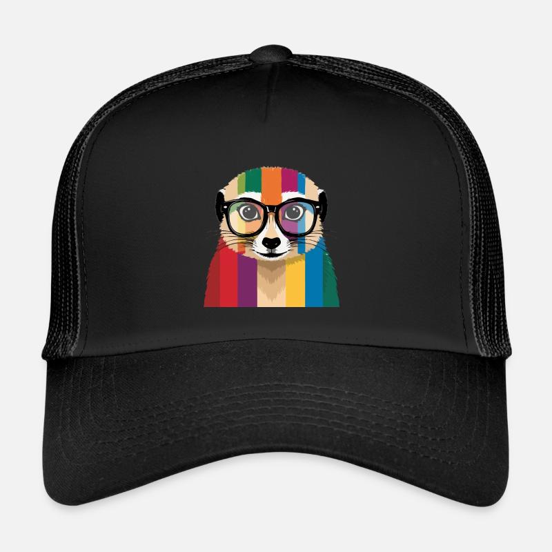 Erdmännchen Brille Bunt Cool Trucker Cap