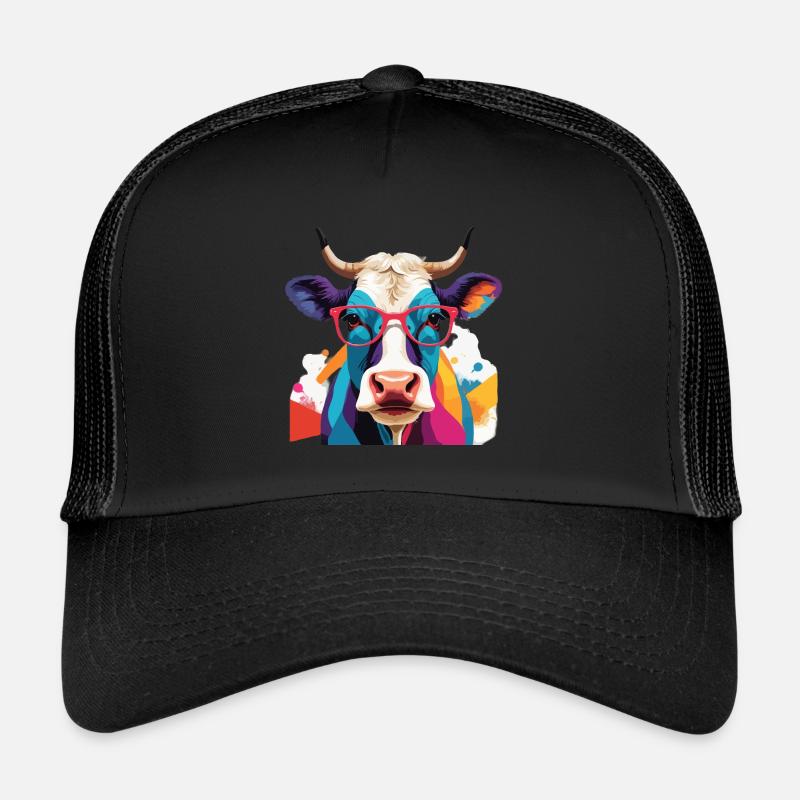 Cow Cool with Glasses Cool Trucker Cap