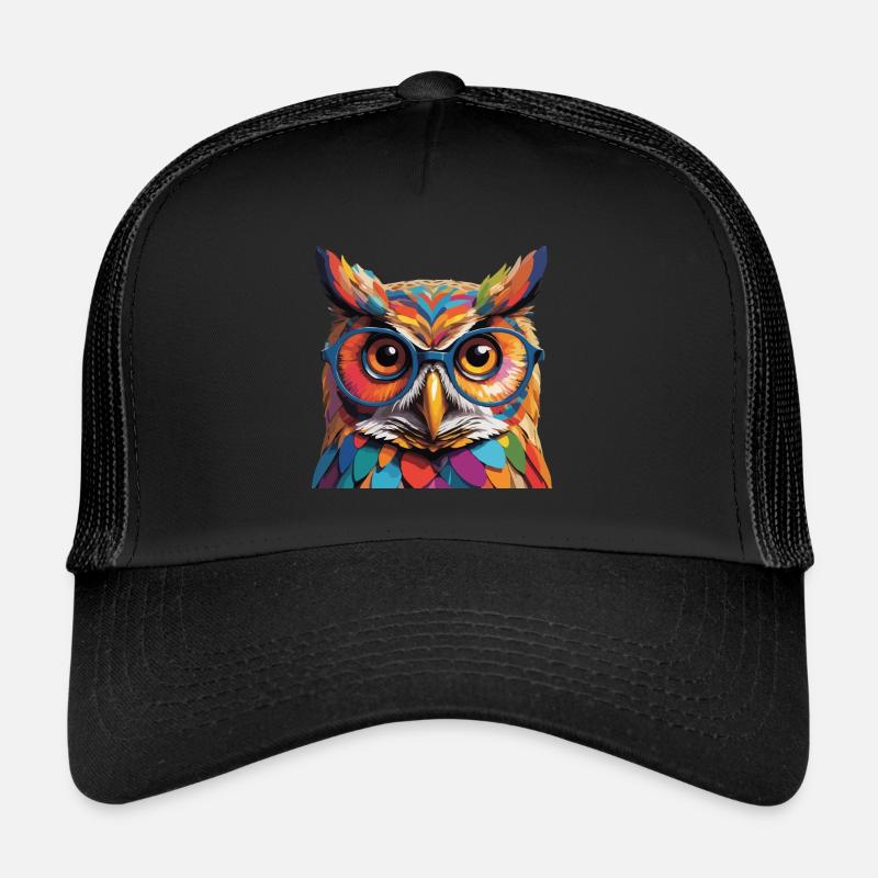 Owl Cool with Glasses Colored Tough Trucker Cap