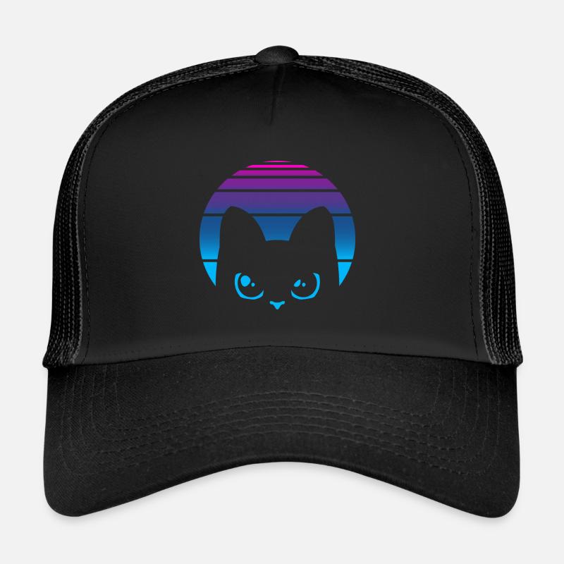Katze Vaporwave Vintage Retro 80er Trucker Cap