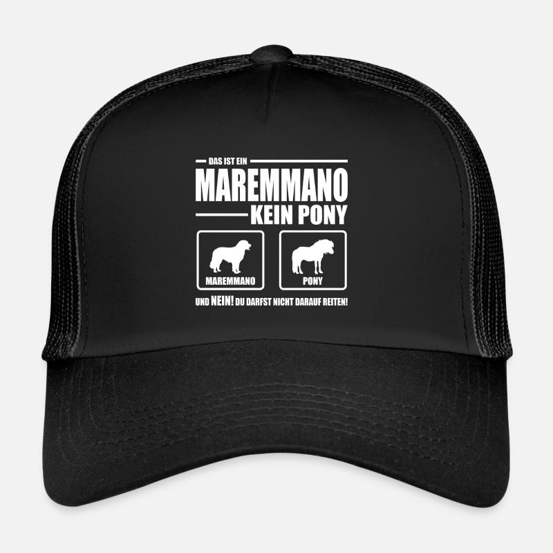MAREMMANO kein Pony Wilsigns Hundespruch Hund - Trucker Cap - Schwarz/Schwarz