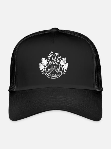 VIE AVENTURE NATURE FORÊT DICTON MOTIF CADEAU - Casquette trucker  - noir/noir - Devant