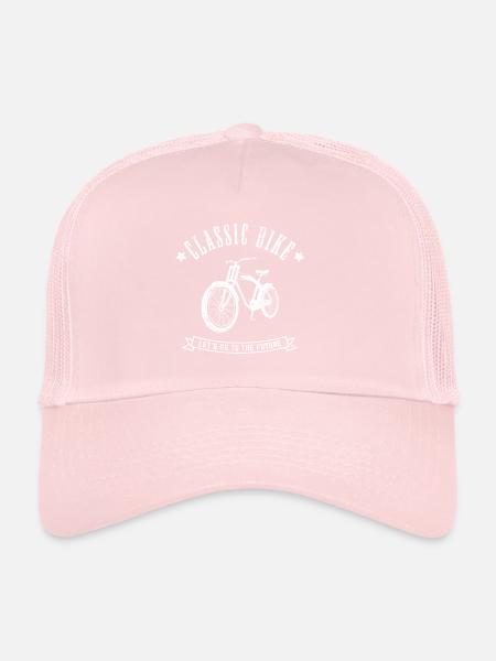 VIEUX VÉLO CYCLISME VIEUX MOTIFS RÉTRO VINTAGE - Casquette trucker  - rose pâle - Devant