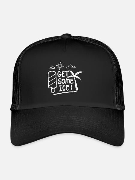 GETS POPSICLES OF PALM TREES BEACH HOLIDAY MOTIFS - Trucker Cap - black/black - Front