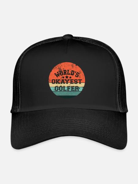GOLF WORLD'S BEST GOLFER SPORT BEST SAYINGS MOTIVES - Trucker Cap - black/black - Front
