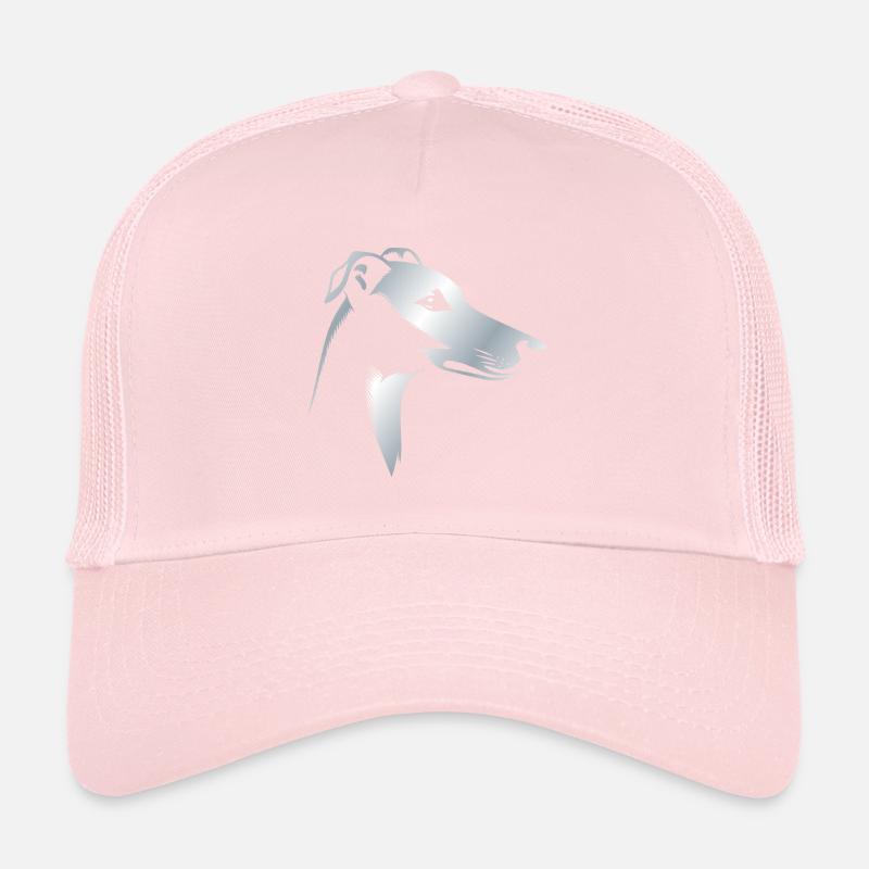 Lévrier Lévrier, tête de chien, dessin d’argent Casquette trucker 